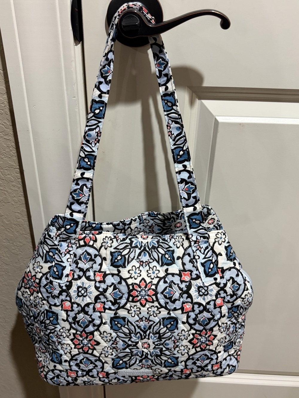 VERA BRADLEY Quilted Floral Tote Bag in Blue and White - Picture 2 of 11